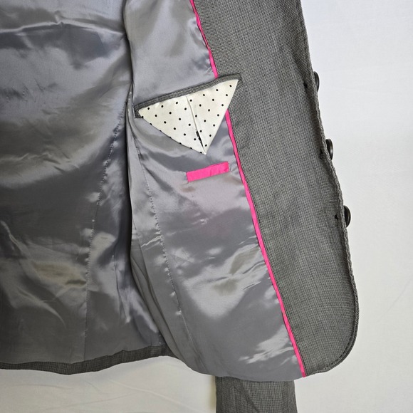 J. Crew Herringbone Wool Cashmere Blend 3 Button Blazer, Gray, Size 10, 88636 - Picture 6 of 10